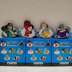 One Piece Series 4 FigPin Minis Full Commons Set Luffy Usopp Sanji & Franky Pins
